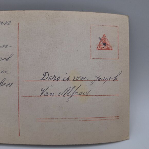 Antique Dutch Happy New Year Postcard 6082/4 Couple Winter Scene Old Ephemera - Picture 6 of 6